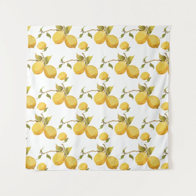Vintage Fresh Lemons: Simplistic Design Tapestry (Front)