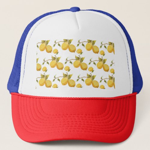 Vintage Fresh Lemons Simplistic Design Trucker Hat