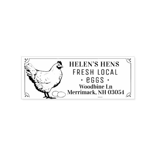Vintage Fresh Local Egg Carton Stamp Hen and Eggs