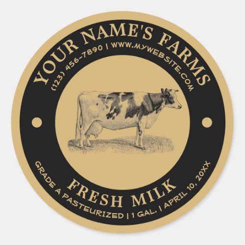 Vintage Fresh Milk Label Template