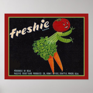 Vintage Freshie Brand Vegetables  Poster