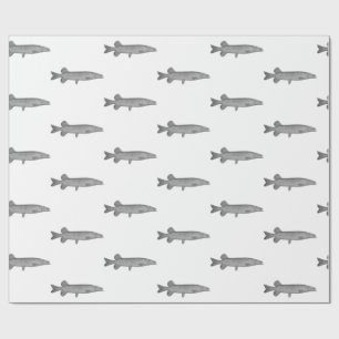 Vintage Freshwater Fishing - Northern Pike Wrapping Paper