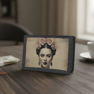Vintage Frida Art Trifold Wallet