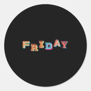 Vintage Friday Day Of The Week Easy Group Hallowee Classic Round Sticker