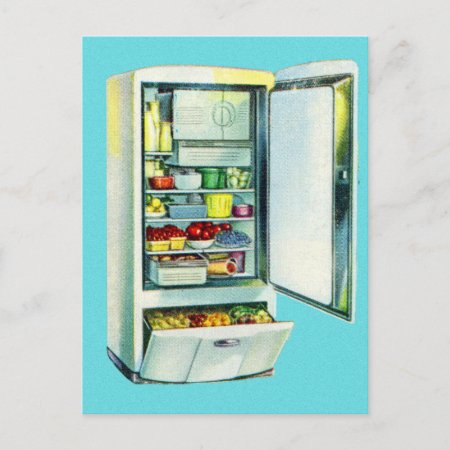 Vintage Fridge Refrigerator Postcard