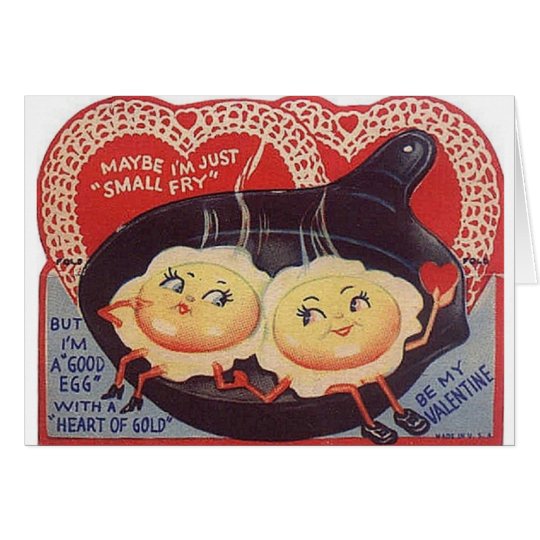 Vintage Fried Eggs Valentine's Day Greeting Card | Zazzle