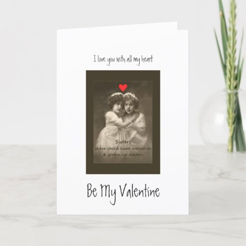 Vintage Friend Love You Hearts Custom Valentine Holiday Card