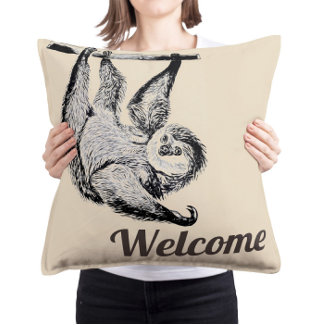 vintage friendly sloth - welcome