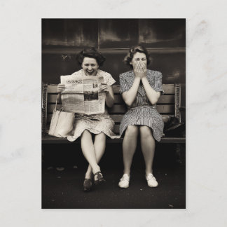 Vintage Friends Laughing Together Postcard