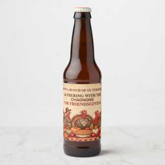 Vintage Friendsgiving Beer Bottle Label