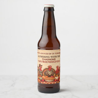 Vintage Friendsgiving Beer Bottle Label