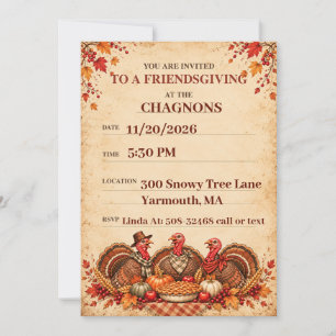 Vintage Friendsgiving Personalized Invitation