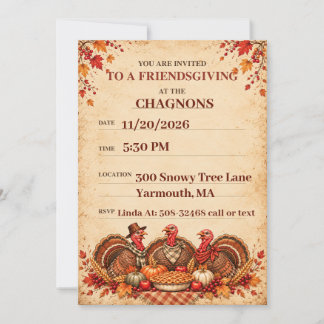 Vintage Friendsgiving Personalized Invitation
