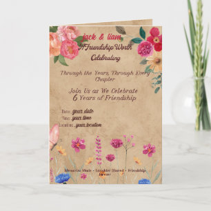 Vintage Friendship Anniversary Card