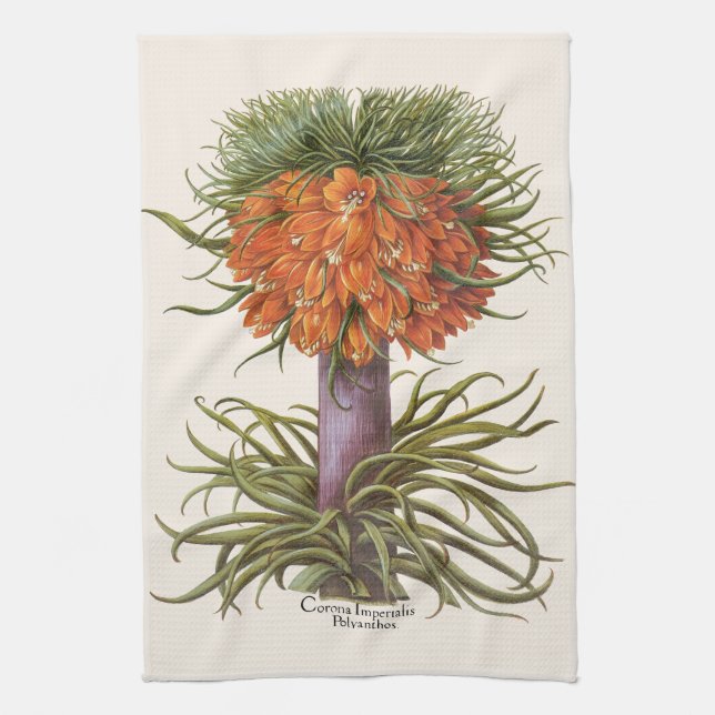 Vintage Fritillaria Flowers by Basilius Besler Kitchen Towel (Vertical)