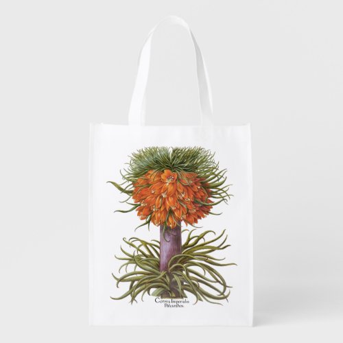 Vintage Fritillaria Flowers by Basilius Besler Reusable Grocery Bag