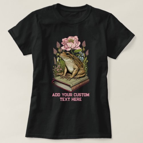 Vintage Frog Book Wildfower forest Toad Frog Lover T_Shirt