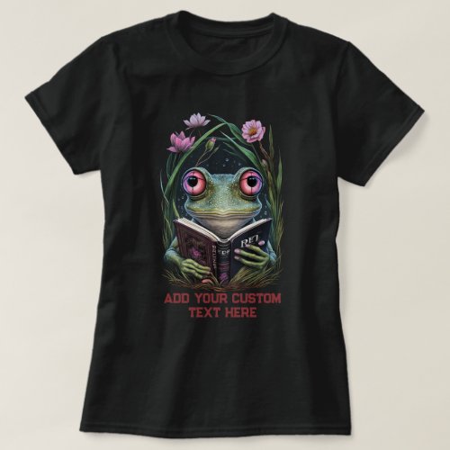 Vintage Frog Book Wildfower forest Toad Frog Lover T_Shirt