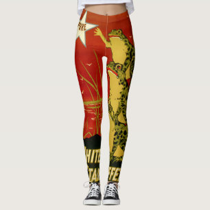 Vintage frog coffee advert leggings