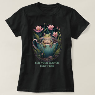 Vintage Frog Cup Wildfower forest Toad, Frog Lover T-Shirt
