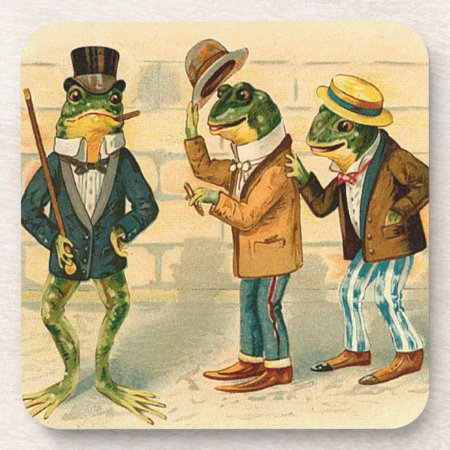 Vintage Frog Drink Coasters