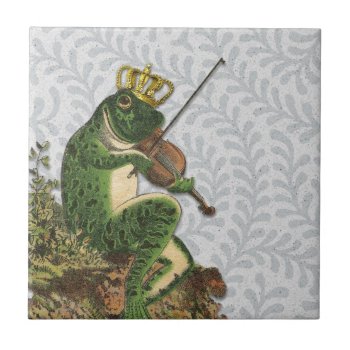 Vintage Frog Prince Charming Tile by AnyTownArt at Zazzle