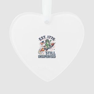 Vintage Frog Rocket Est 1776 Unsupervised Shirt_1 Ornament