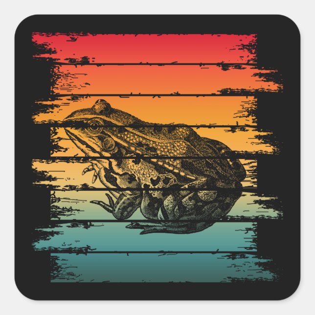 VINTAGE FROG SQUARE STICKER (Front)