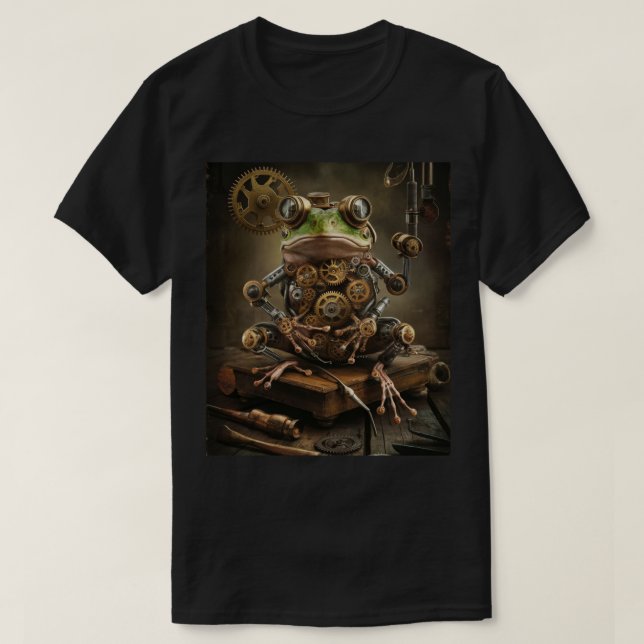 Vintage Frog Steampunk Style T-Shirt (Design Front)