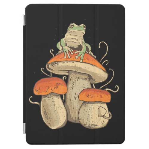 Vintage Frog With Mushrooms Cottagecore iPad Air Cover