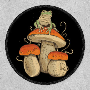 Vintage Frog With Mushrooms Cottagecore Patch