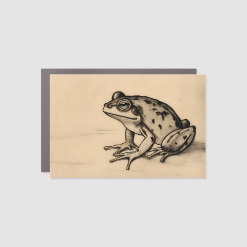 Vintage Frog Woodblock Print _  Car Magnet