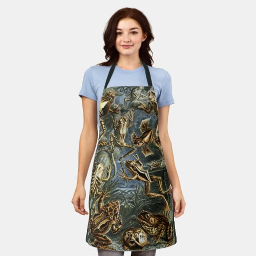 Vintage Frogs and Toads Batrachia by Ernst Haeckel Apron
