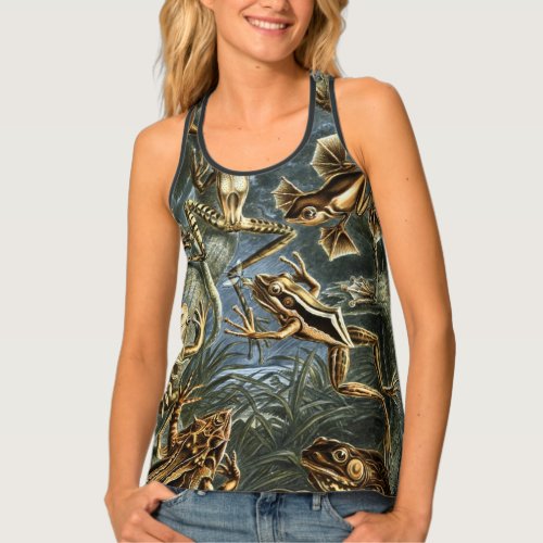 Vintage Frogs and Toads Batrachia by Ernst Haeckel Tank Top