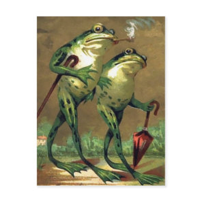 Vintage Frogs Postcard
