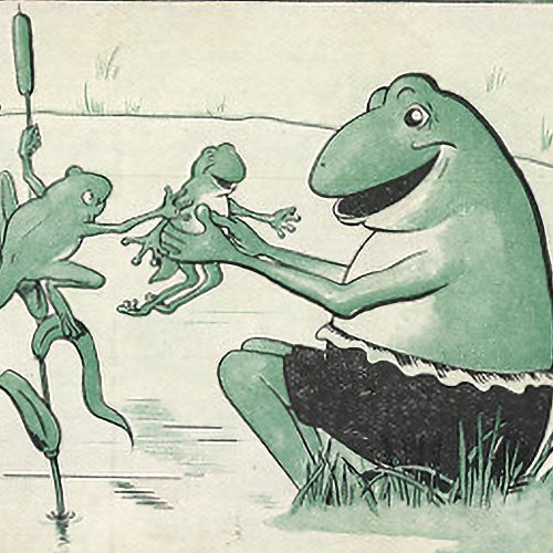 Vintage frogs twins congratulations greeting card