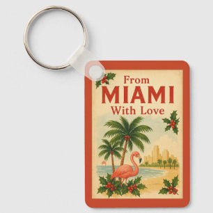 Vintage From Miami With Love Christmas  Keychain