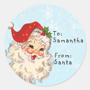 Vintage From Santa to Child Gift Christmas Classic Round Sticker