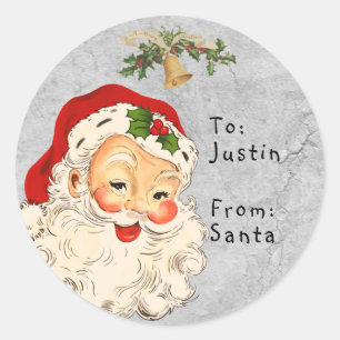 Vintage From Santa to Child Gift Christmas Classic Round Sticker