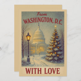 Vintage From Washington, DC With Love Christmas Holiday Card