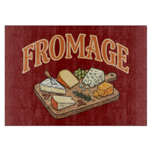 Vintage Fromage French Cheese Charcuterie Graphic  Cutting Board
