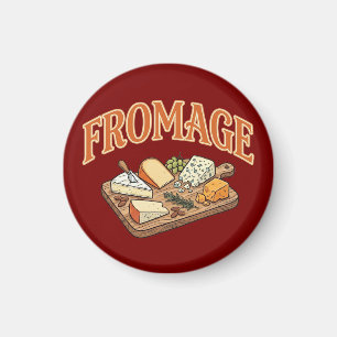 Vintage Fromage French Cheese Charcuterie Graphic  Magnet