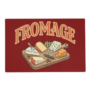 Vintage Fromage French Cheese Charcuterie Graphic Placemat