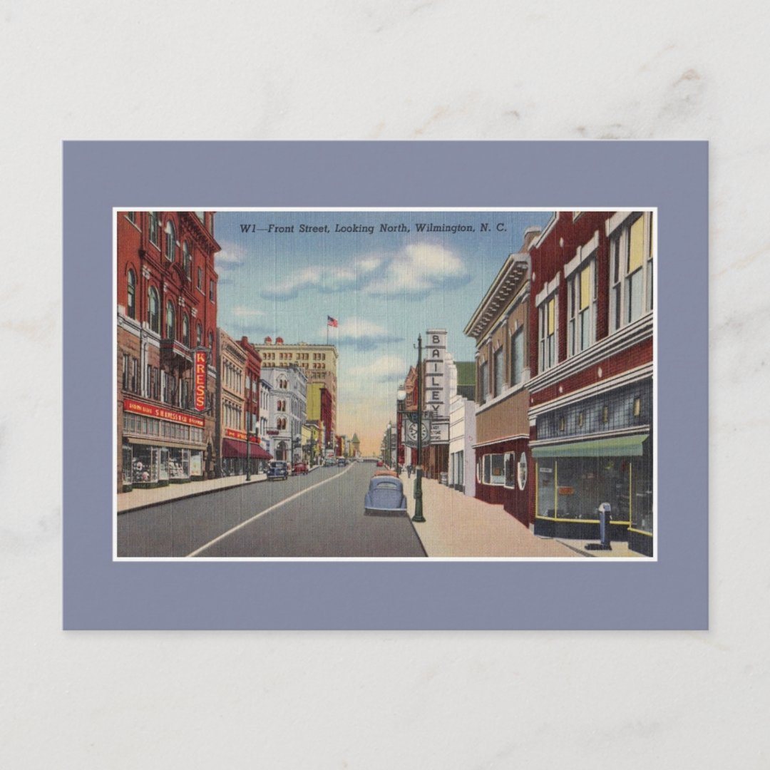 Vintage Front Street Wilmington NC Postcard | Zazzle