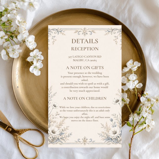 Vintage Frosted Botanical Enclosure Card (Creator Uploaded)