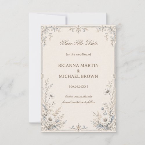 Vintage Frosted Botanical Save The Date