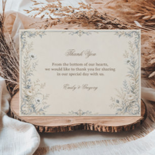 Vintage Frosted Botanical Thank You Card