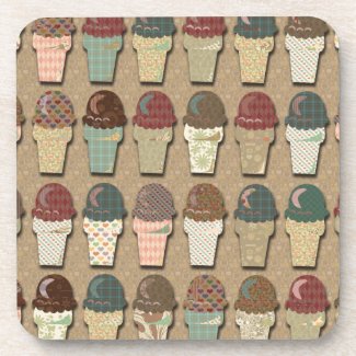 Vintage Frosty Cones Retro Art Fun Pattern