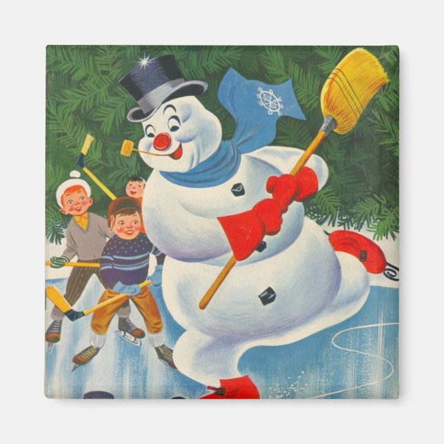 Vintage Frosty on Skates Magnet (Front)