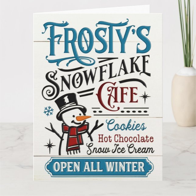 Vintage Frosty’s Snowflake Café Card (Front)
